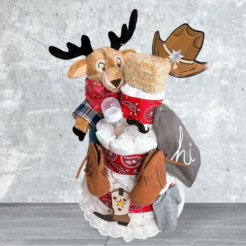 Cowboy Wild West Diaper Cake, Western Theme